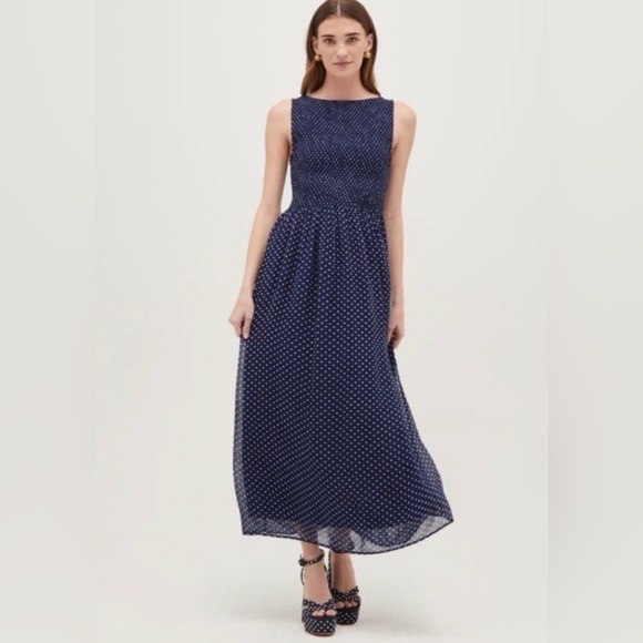 Hill House Dresses & Skirts - Hill House Navy Blue Polka Dot Cosima Dress